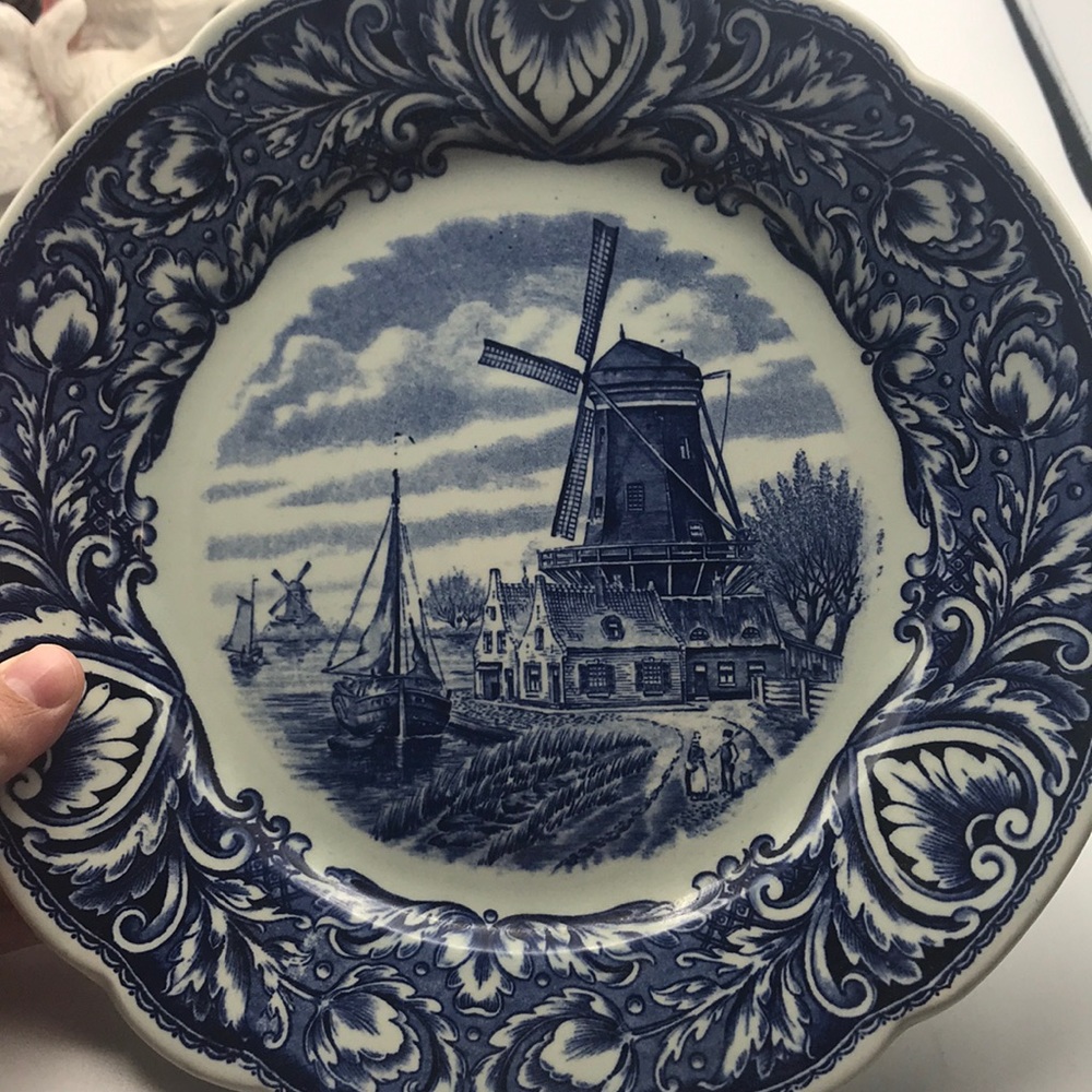 Royal Delft Pottery Holland Ship Plate Vintage